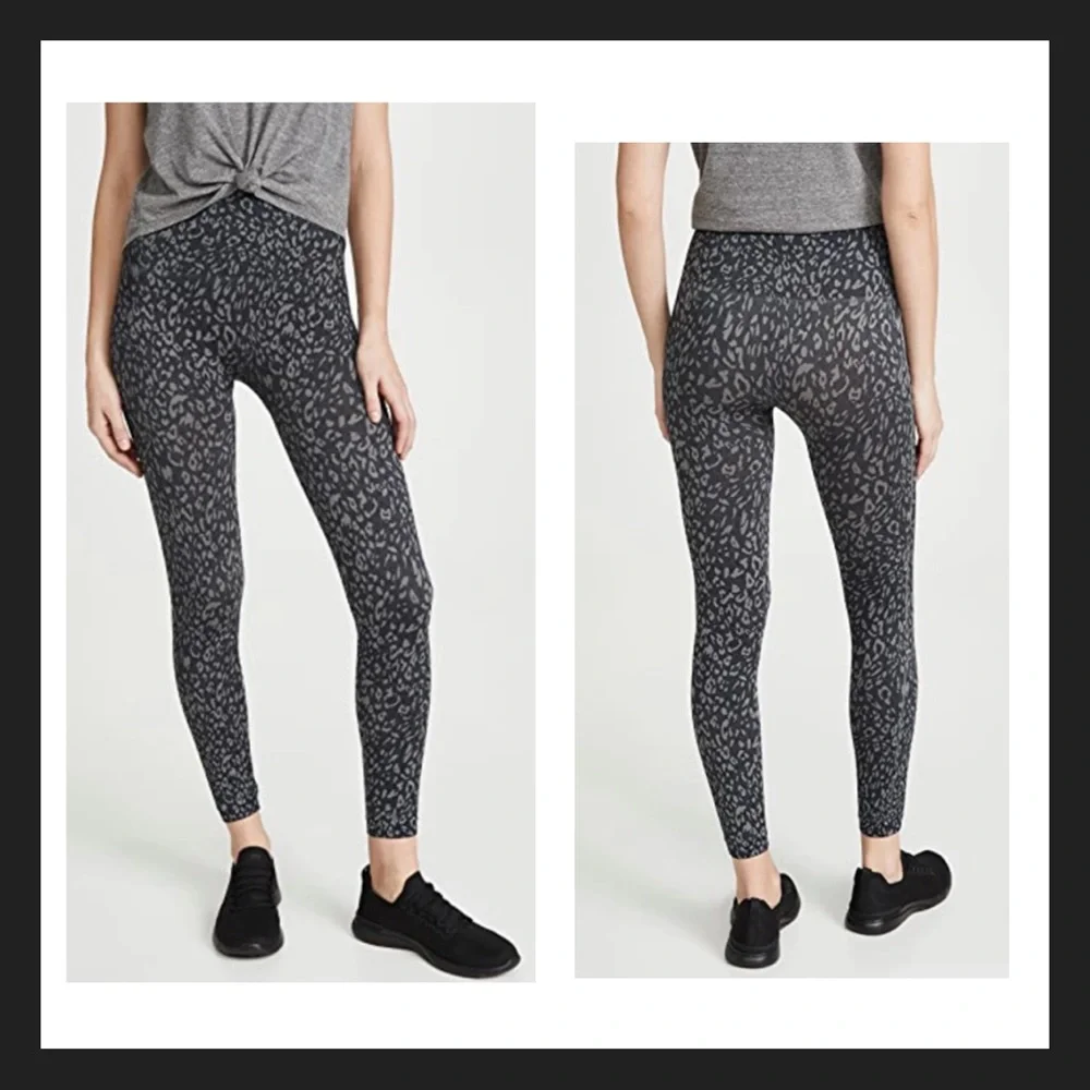Spanx Look at Me Now double layer waistband leopard print jegging in black